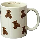 Heardbeli Cute Vintage Cartoon Bear Mugs Ceramic Coffee Mug Water Cup 350ml/12oz Funny Novelty Gift for Women Girls