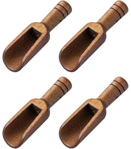 Petite Cuillère Bois écologique Lot De 4 Petites Cuillères En Bois De Noyer Noir - Cuillères Doseuses Pour Bocaux Et Thé