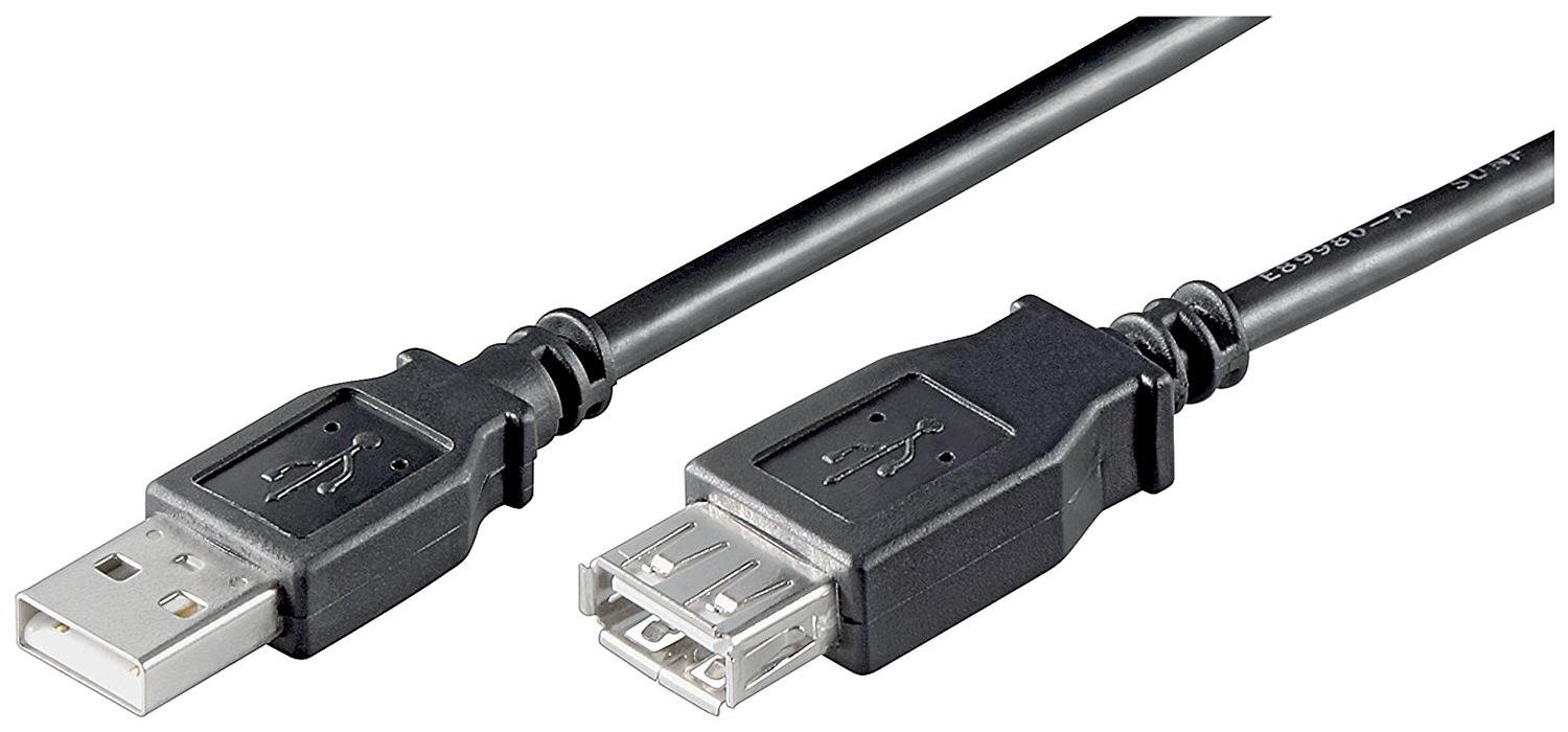 Goobay 68622 USB 2.0 Hi-Speed Extension Cable, Black, 0.3m Length