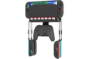 GuileKeys Wall Mount for Switch 2, Near/Behind TV Organizer Shelf Base for Switch 2 Console, Card Slots, Joy-con Hanger, Pro Controller, Space-Saving Wall Mount Stand with Cooling Vent Design, Black