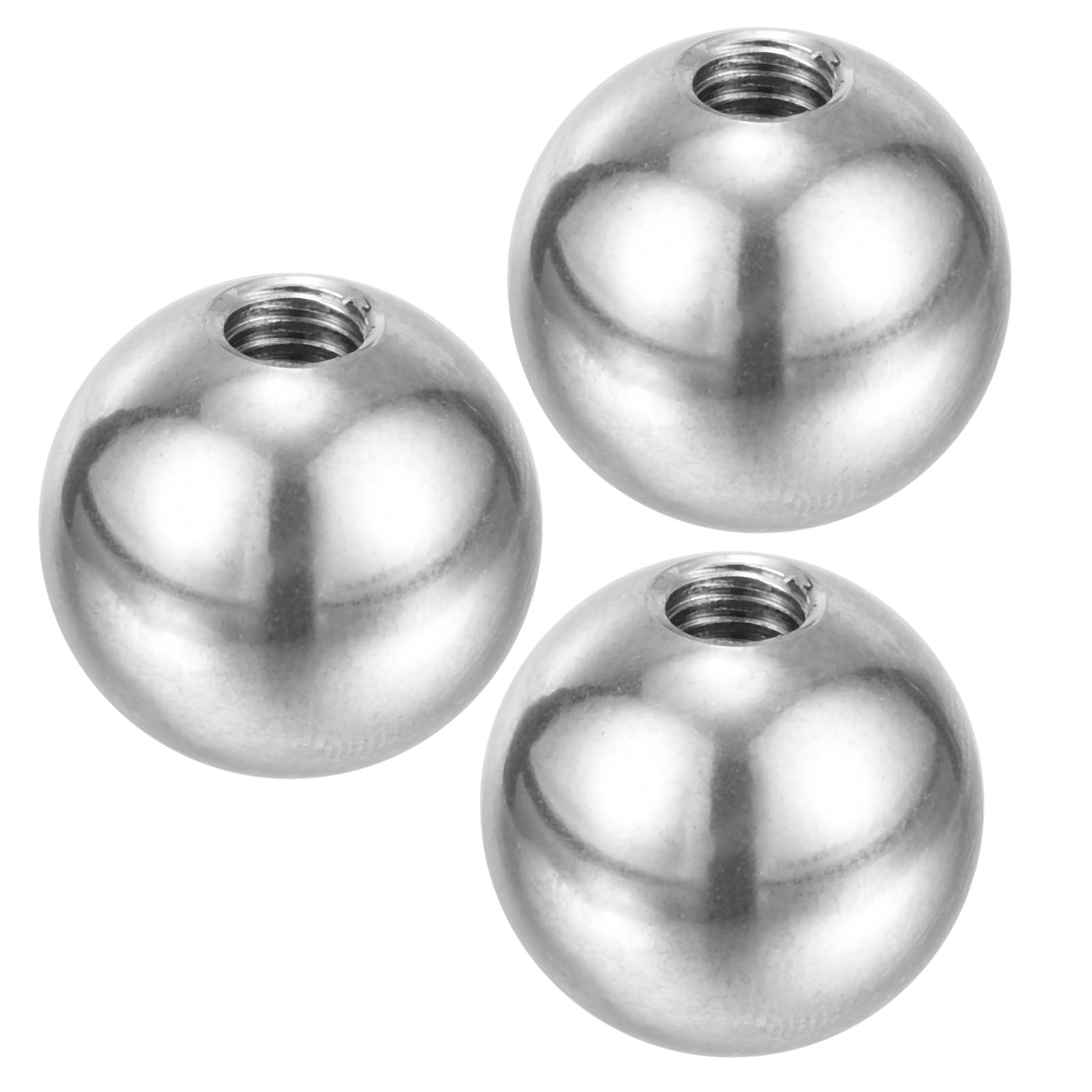 PATIKIL M6x20mm Ball Nuts Knob, 3 Pack Female Thread 304 Stainless Steel Round Blind Hole Screw Cap Cover for Lighting Machinery DIY Decoration, Silver