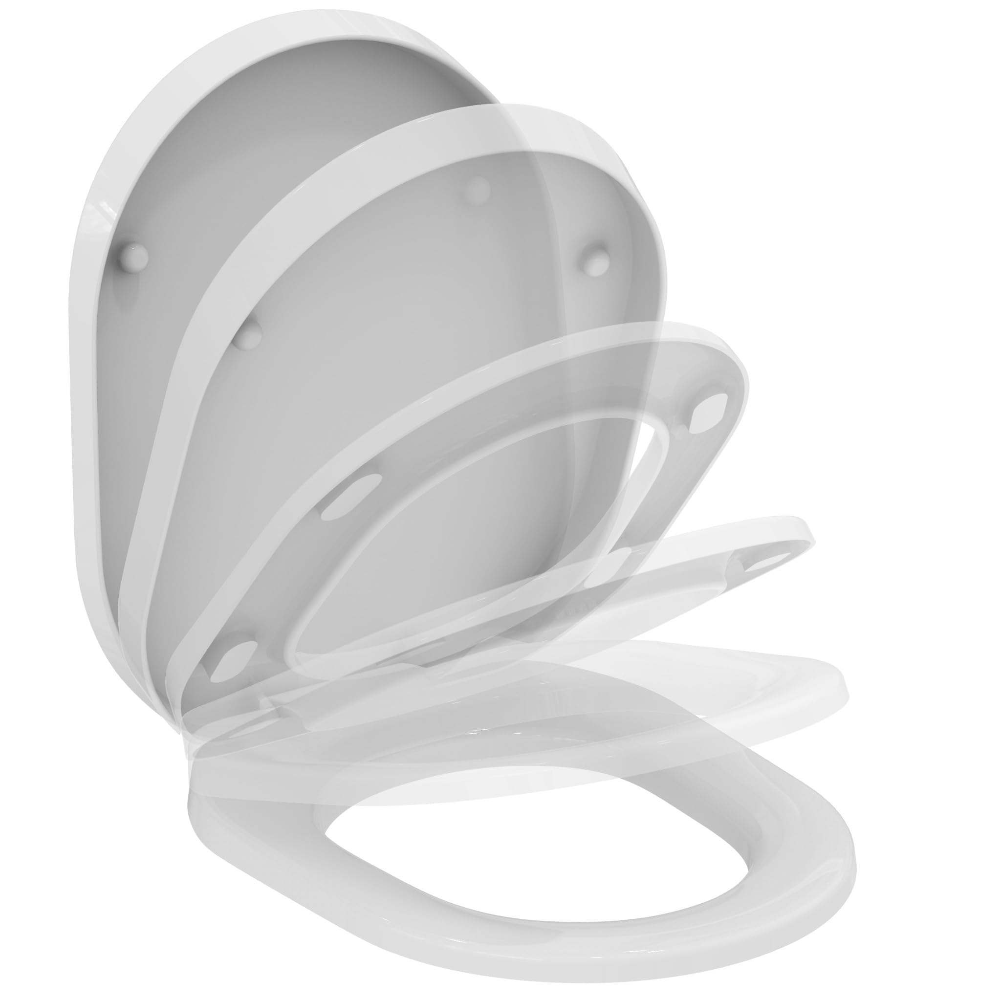 Ideal Standard Tonic Toilet seat and Cover, Rounded Shape, Soft-Close seat with Long Service Life, Scratch-Resistant duroplast – White (370x475x55 mm)