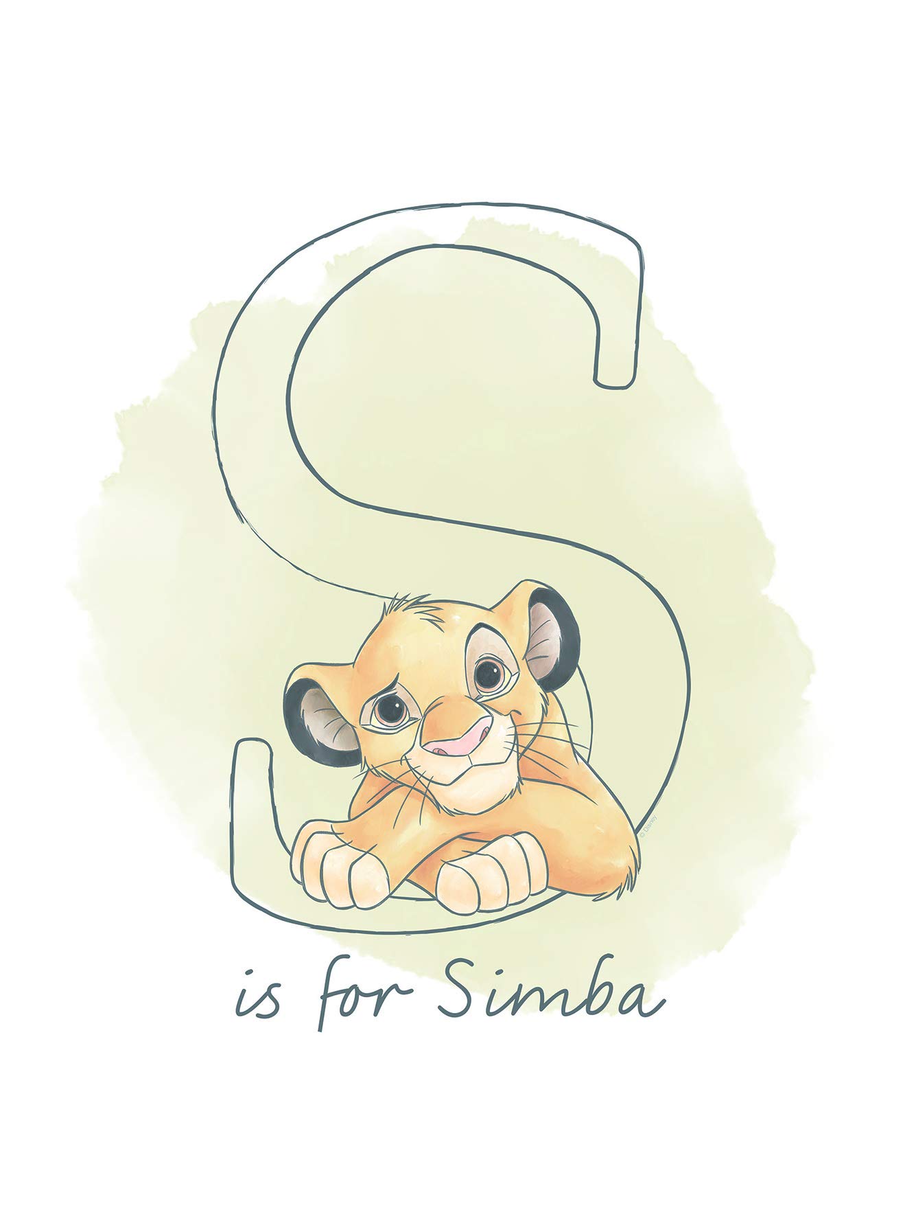Komar WB051-30x40 cm Disney Wall Picture S Like Simba Children's Room Decoration Art Print Size 30 x 40 cm (Width x Height) Without Frame