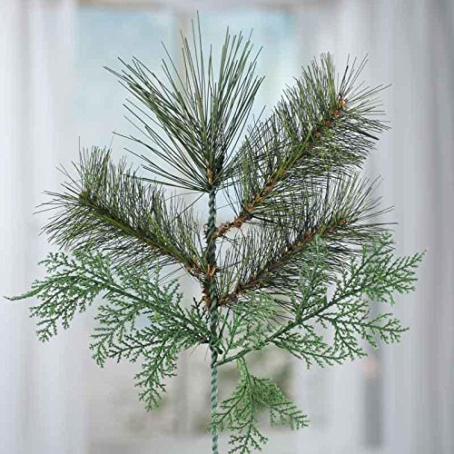 Factory Direct Craft Group of 2 Artificial Pine and Cedar Embellishing Picks for Home and Holiday Decorating and Arranging