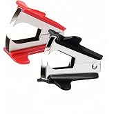 Staple Remover 2 Pack - Heavy Duty No Rip Design with Steel Teeth | Red &amp; Black Set for Office, School, Bulletin Boards | Smooth Grip Puller
