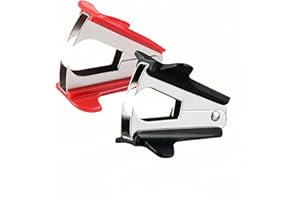 RYANDESIGN Staple Remover 2 Pack - Heavy Duty No Rip Design with Steel Teeth | Red & Black Set for Office, School, Bulletin Boards | Smooth Grip Puller