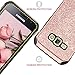 BENTOBEN Compatible with Galaxy Express 3 Case, Galaxy Luna Case, Galaxy J1 2016 Case, Galaxy Amp 2 Case, Dual Layer Glitter Shockproof Case for Samsung Galaxy J1 J120/Luna/Express 3/Amp 2, Rose Gold