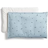 ergoPouch Organic Toddler Pillow and Cover – Low-Profile 1" Design for Proper Neck Alignment, Soft & Durable GOTS-Certified Cotton, Machine Washable, Breathable & Gentle on Skin (Dragonflies)