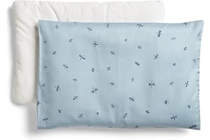 ergoPouch Organic Toddler Pillow and Cover – Low-Profile 1" Design for Proper Neck Alignment, Soft & Durable GOTS-Certified Cotton, Machine Washable, Breathable & Gentle on Skin (Dragonflies)