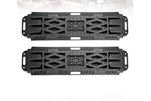 Kanruis Recovery Traction Tracks Traction Boards Built-in Jack Base for 4x4 Jeep Truck Sand Mud Snow Rescue Tire Traction Ladder 1 Pair Black Ramps