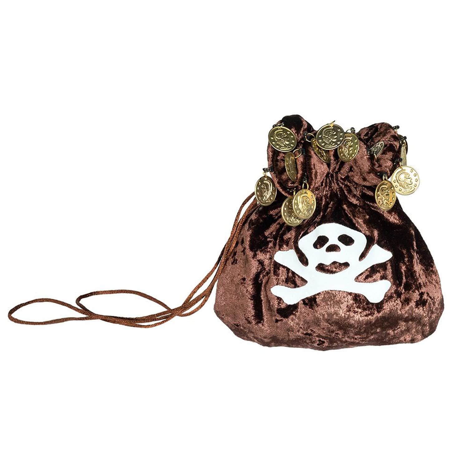 Boland Pirate Bag – Multicoloured Velvet-Like Fabric Accessory, 18 x 18 cm for Pirate Costumes and Themed Parties