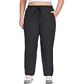 COOTRY Women's Plus Size Hiking Cargo Pants Athletic Workout Outdoor Quick Dry Lightweight Joggers Zipper Pockets Golf Pants