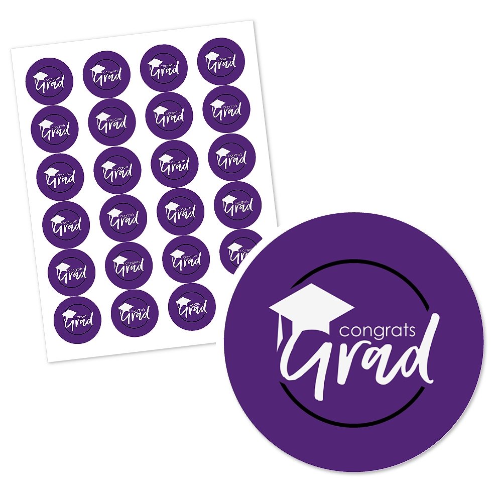24 Count Maroon Grad Burgundy Graduation Party Circle Sticker Labels Best Is Yet To Come Toys Games Stickers