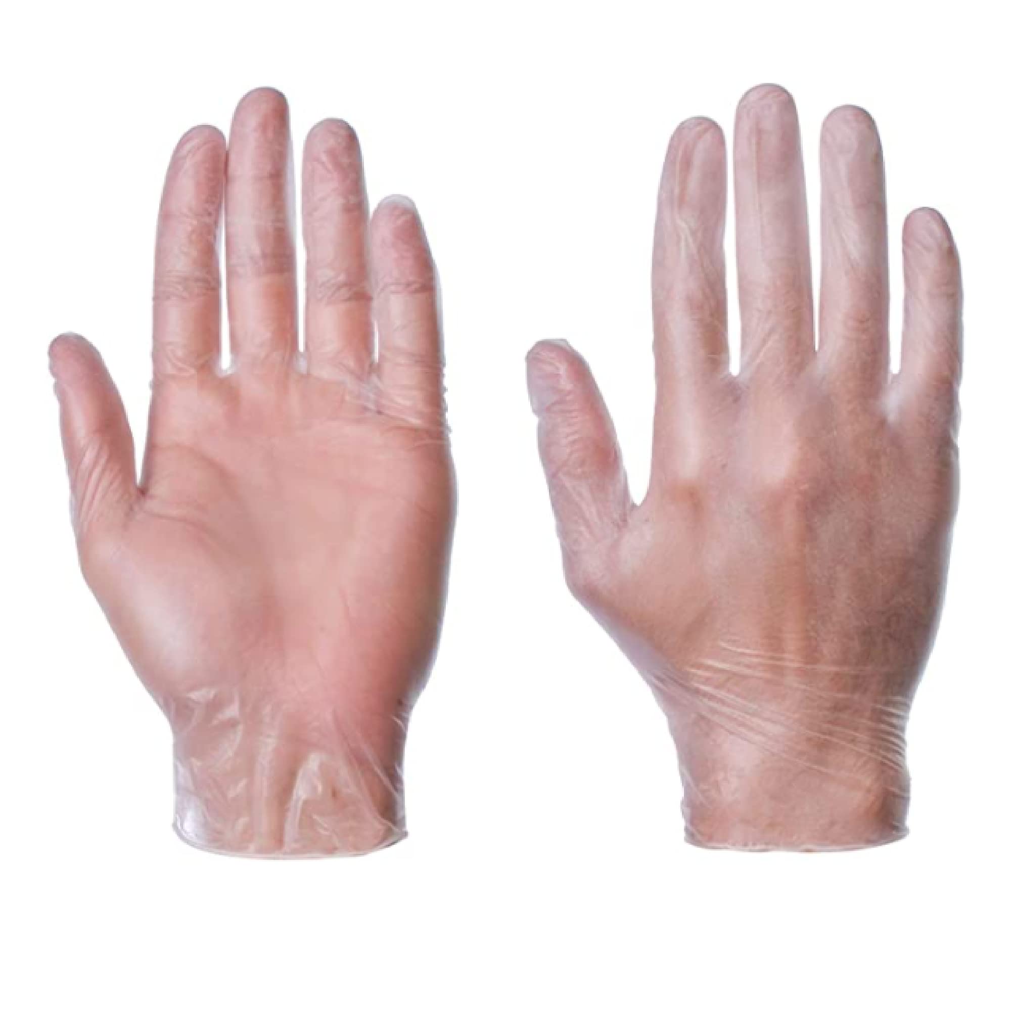 Powdered Vinyl Latex Free Medical Disposable Gloves - Box of 100 (Medium, Clear)