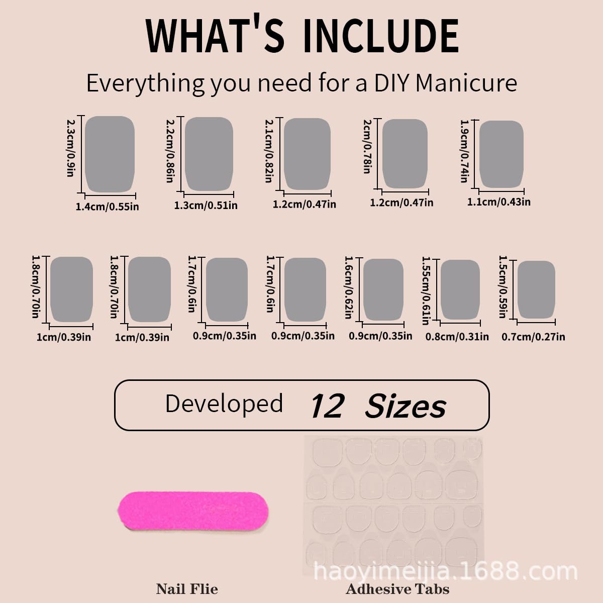 48 Pcs Black French Tip Press on Nails Medium Square & Press on Toenails Set Medium Nail Press ons with Black French Tip Designs Glossy Fake Nails Acrylic Nails Stick on Nails for Women Manicure - Image 5