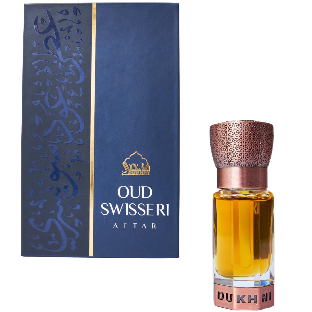 Oud Swisseri Attar by Dukhni | Oud for a Contemporary Consumer | دخني عود سويسري عطر | Authentic Arabic Fragrance Oil | 100% Pure, Alcohol-Free, Halal | 1 bottle x 6ml