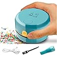 Tihoo Desktop Vacuum Cleaner USB Recharging Adjustable Suction Power Mini Table Dust Collectors for Keyboard Home Office Green