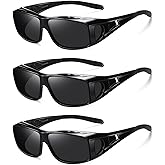 Wzerry Sunglasses Fit Over Glasses Polarized for Men Women, Wrap-Around Glasses UV400 Protection for Driving and Outdoor