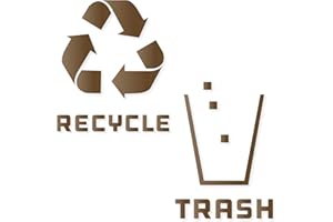 VINYL FRIEND Recycle and Trash Stickers Modern Logo (1 ea) Symbol to Organize Trash cans or Garbage containers and Walls - Vinyl Decal Sticker - Contour Cut (Copper, Small)