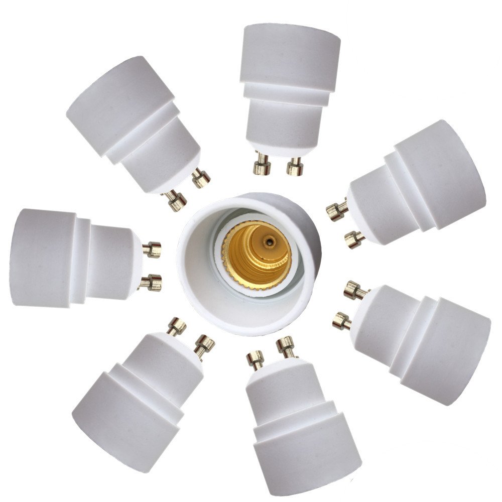 DZYDZR 8 Pack GU10 to E14 Lamp Holder Adapter Converter Flame Retardant Material