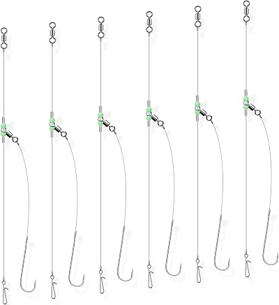 Dr.Fish 6PCS Sea Fishing Rigs Beach Casting Single & Double Hook Rigs