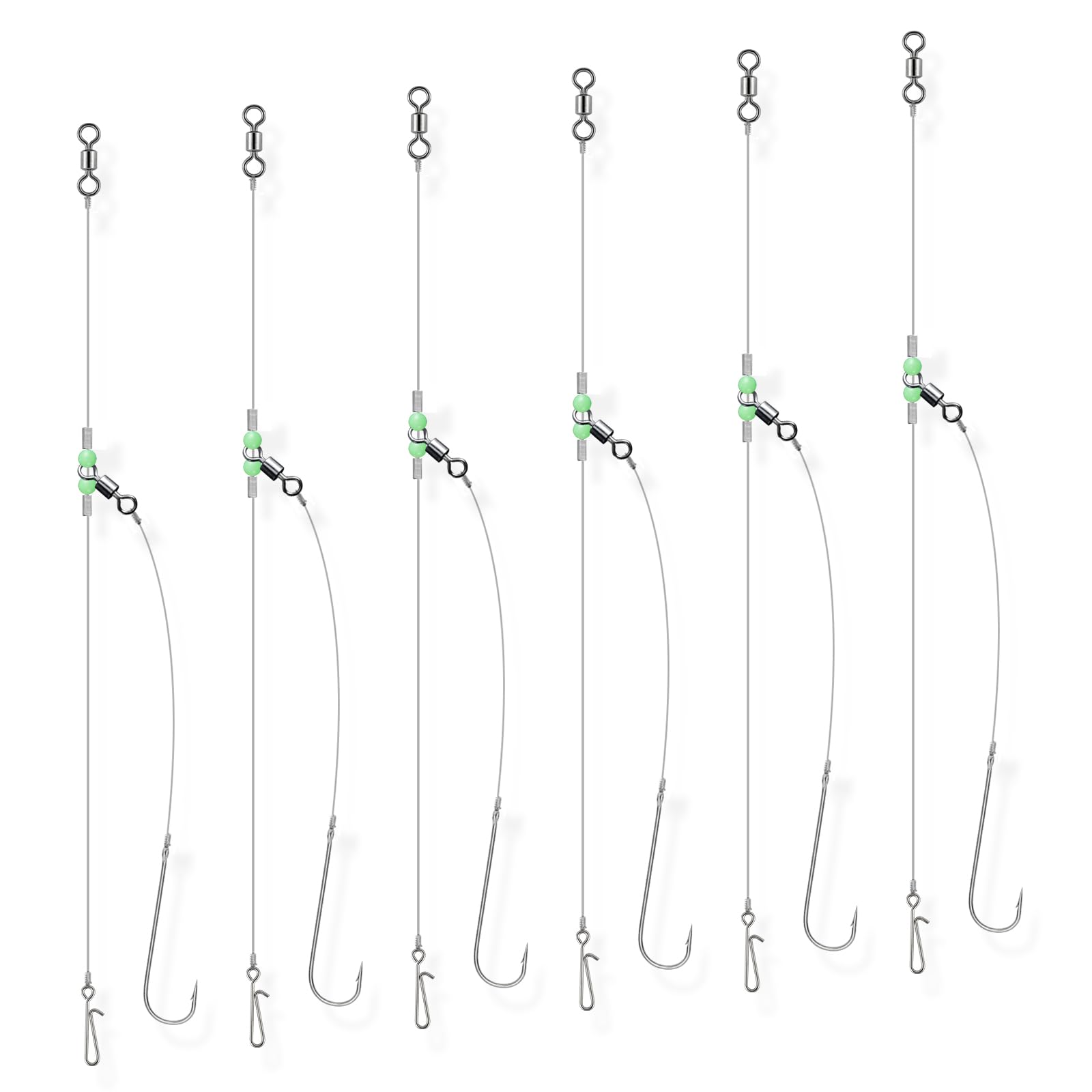 Dr.Fish 6PCS Sea Fishing Rigs Beach Casting, Clipped sea rig Hook Size 2/0, Hand Tie Shore Fishing Single Hooks Ready for Use — image 1