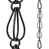 Monarch Rain Chains Aluminum Teardrop Black Rain Chains for Gutters &ndash; 8.5 ft Black Decorative Rainchain Outdoor Durable Heavy Duty Gutter Chain Downspout, Modern Rainchains for Outside