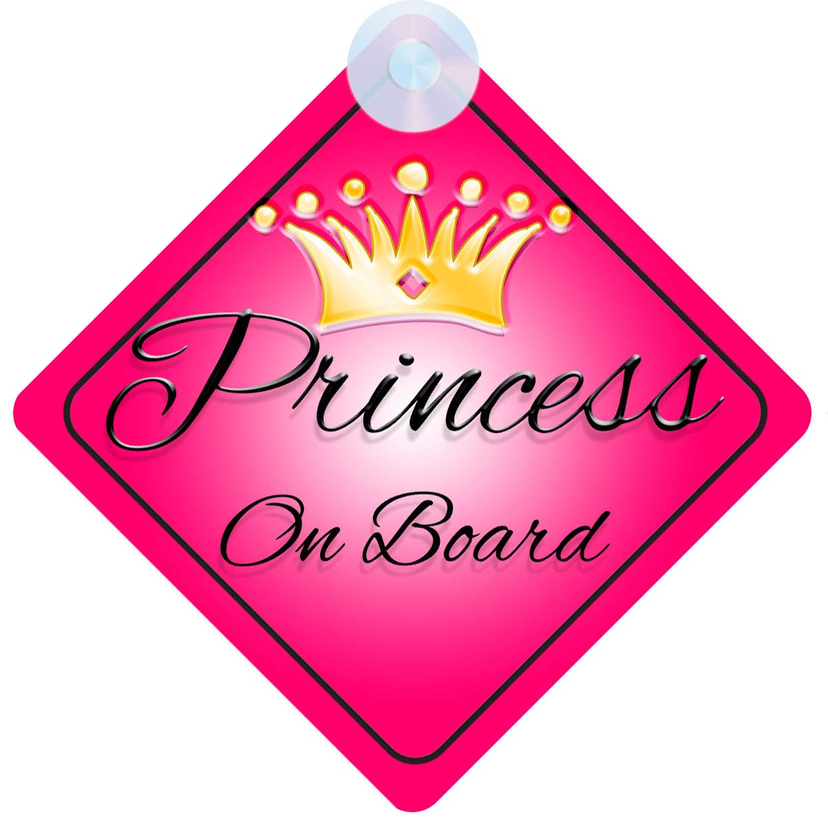 QG Ltd Princess on Board Car Sign for Children/Baby Girls Non Personalised Character Theme Princess001