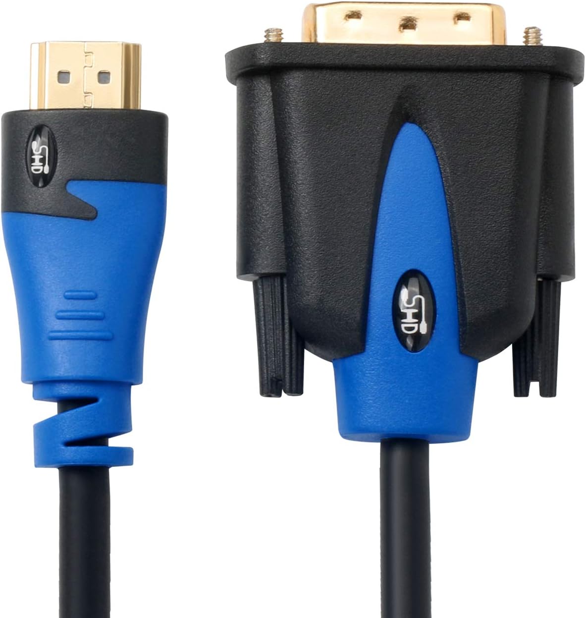 DVI to HDMI Cable 10Feet,SHD HDMI to DVI Cable Cord DVI D to HDMI Adapter Bi-Directional Monitor Cable for PC Laptop HDTV Projector: Electronics