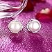J.Rosée Chic Women Sterling Silver White Freshwater Cultured Pearl Love Heart Stud Earrings
