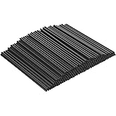 200 Pcs Black Plastic Straws Disposable Drinking Plastic Straws 5.1 Inch Coffee Stirrer Coffee Stir Sticks for Mixing Coffee Milk Cocktail Hot Water Cold Drinks Home Kitchen Bars Supplies