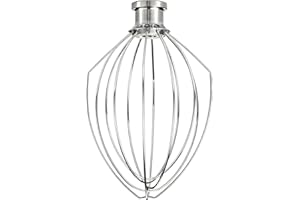 SNNYNYX K5A 6 Wire Whip Attachment for KitchenAid 5 6 Quart Bowl Lift Stand Mixer, Dishwasher Safe, 18/8 Stainless Steel, 6 Wire Whip for K4, K5, K5SS, KSM5, KG25, KF26, KP50, KSM6573, Professional 6000