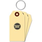 Heavy Duty Manila Key Tags 2.75" x 1.375" with Separate Rings, 1000 Pack | Heavy-duty manila key tags with reinforced holes and separate rings for labeling keys, parts, supplies, and inventory