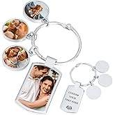 RSQGT Custom Keychain with Picture Personalized Engraving Text Color Photo Keychains, Customized Key Chain Gift for Men Women