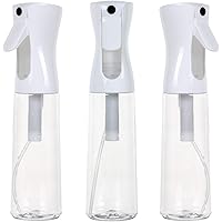 Houseables Continuous Spray Water Bottle, Hair Mist Sprayer, White, 12 Oz, 3 Pack, 10", Ultra Fine, Solvent & BPA Free…