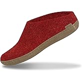 Glerups 100% quality wool mix Slipper with leather sole - Unisex Slip-on - Red