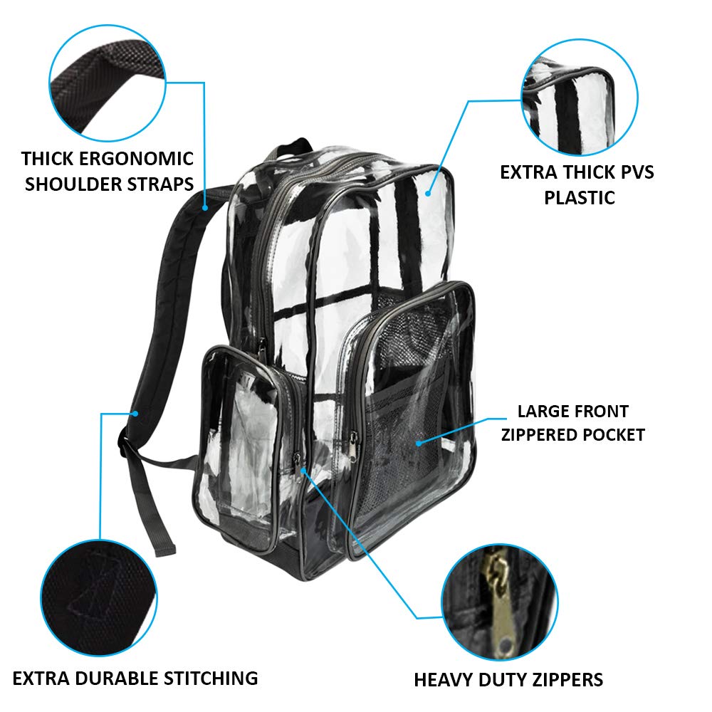 extra large heavy duty clear backpack