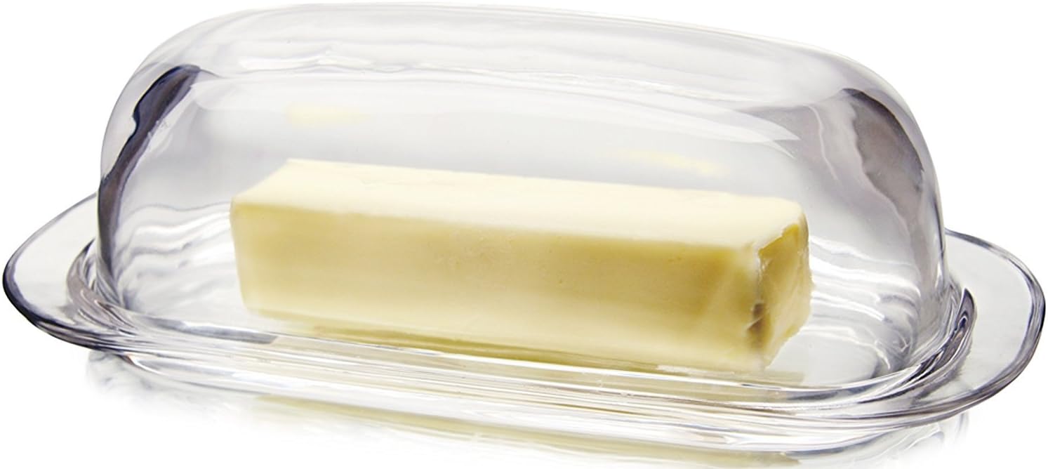 Original Butter Dish with Cover by Circleware 4 x 8 by CIRCLE GLASS