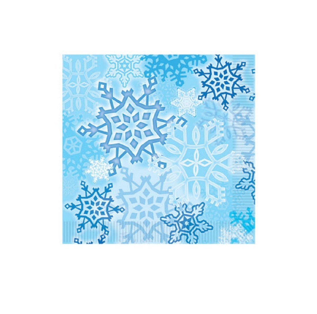 Beistle Snowflake Luncheon Napkins, Blue/White, 16 Count