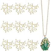 NBEADS 10 Pcs Branch Shape Blanks Prong Beads Settings, Handmade Claw Beads Tray Bezel Beads Trays Branch Brooches Metal Beads for DIY Crafs Necklace Jewelry Making, Golden