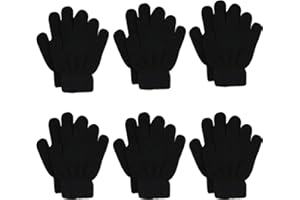 ONESING 3-24 Pairs Kids Gloves Knit Gloves for Kids Winter Gloves White Kids Gloves Finger Boys Gloves for Girls