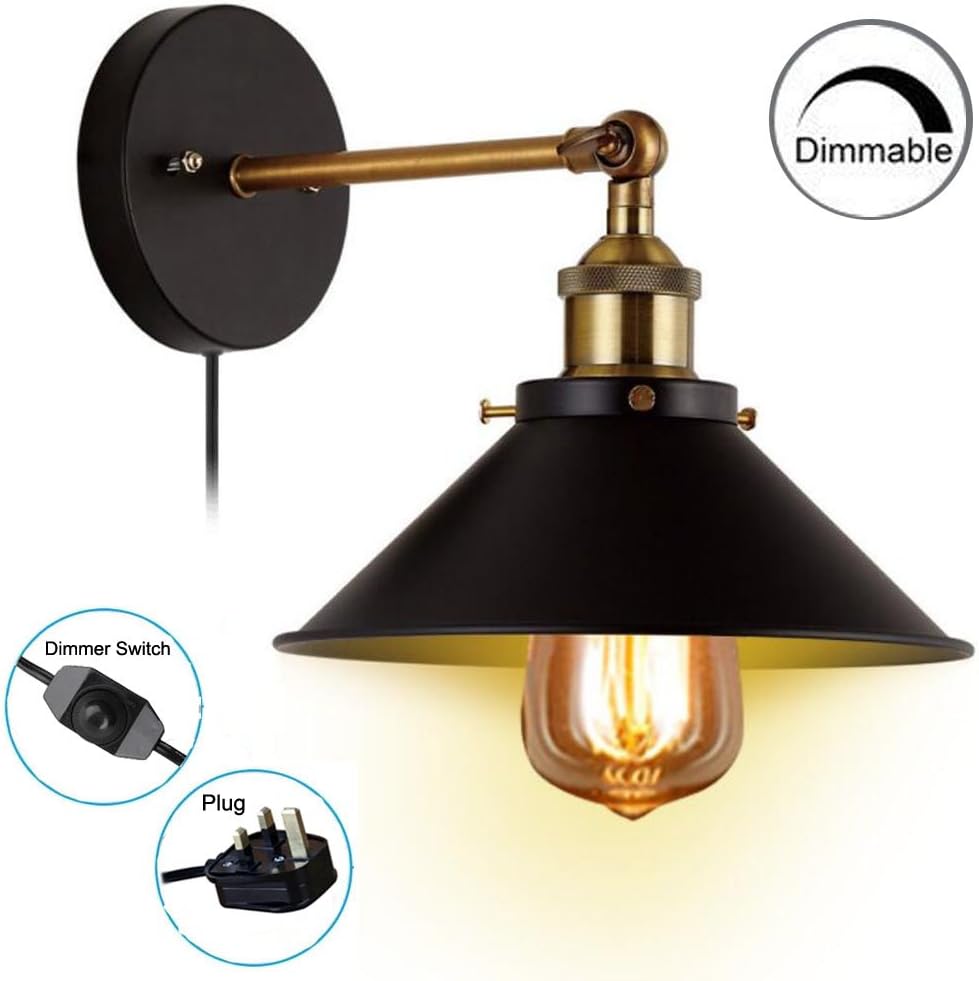 Plug In Bedroom Wall Lights With Switch / Plug In Wall Sconce With