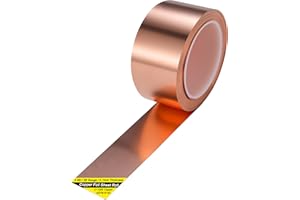 BELLA BAYS Copper Foil Sheet Roll 4Mil/38Gauge(0.1mm) 2in x 50ft Pure Thin Copper Rolll, ASTM B152 C11000 99.9+% Soft Copper Flashing Metal Foil for Craft,Electrical,House Repair,Decoration,and DIY