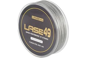 LANSEYU 50M 44lb/70lb Test Stainless Steel Fishing Wire - 7x7 Strands, 0.6mm/0.8mm Trace Coating, Jigging Line