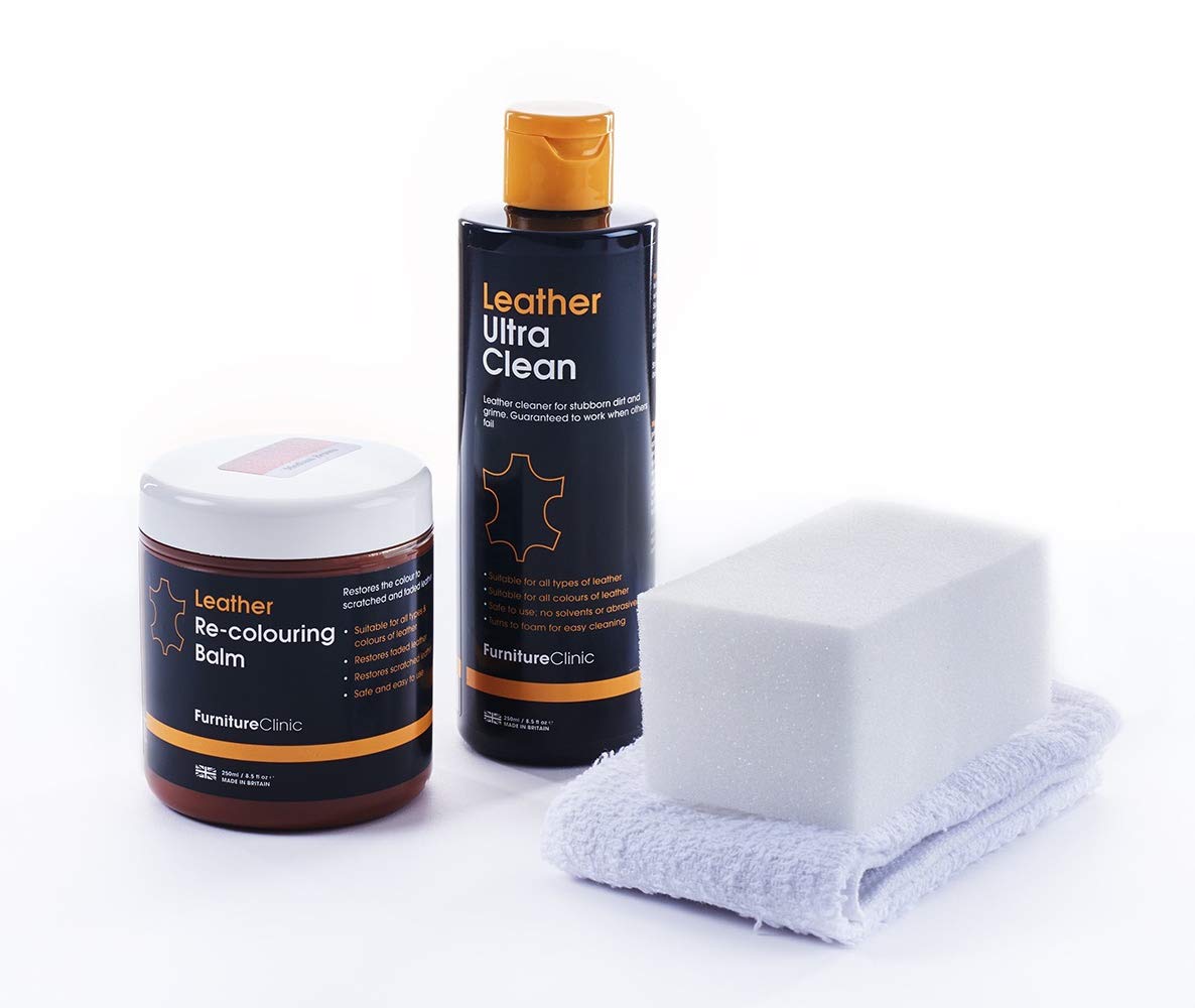 Furniture Clinic Easy Leather Restoration Kit (Med Brown), Set Includes