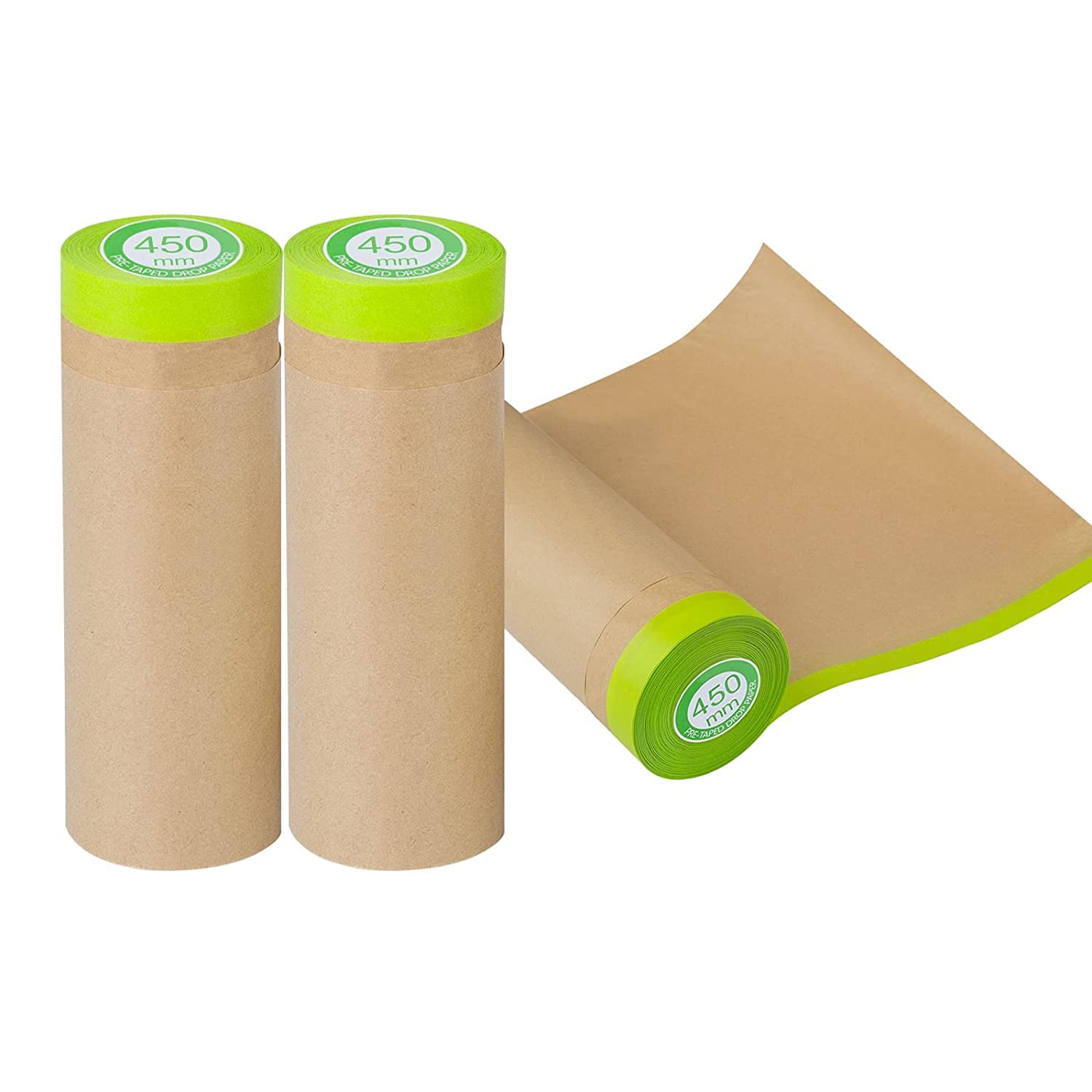 Rxinlucky 2 Rolls 45cm x 11m Masking Paper for Spraying,Car Masking Paper for Spraying,Brown Paper Tape,Carpet Protection Film,Masking Film for Furniture Carpet Protection Film 17.72" x 49ft