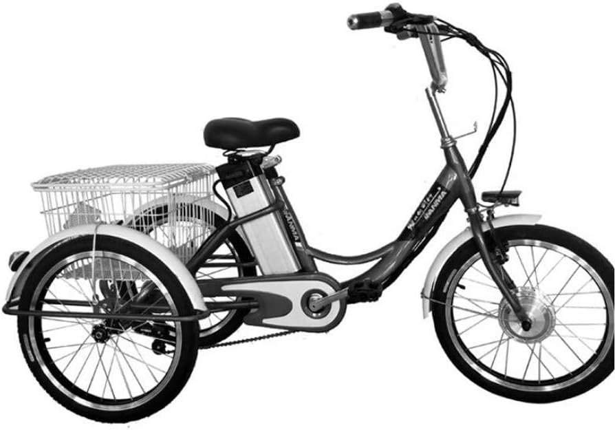 Tricycle électrique Vélo à 3 Roues Adulte Transport de Loisirs de 20 Pouces Tricycle au Lithium