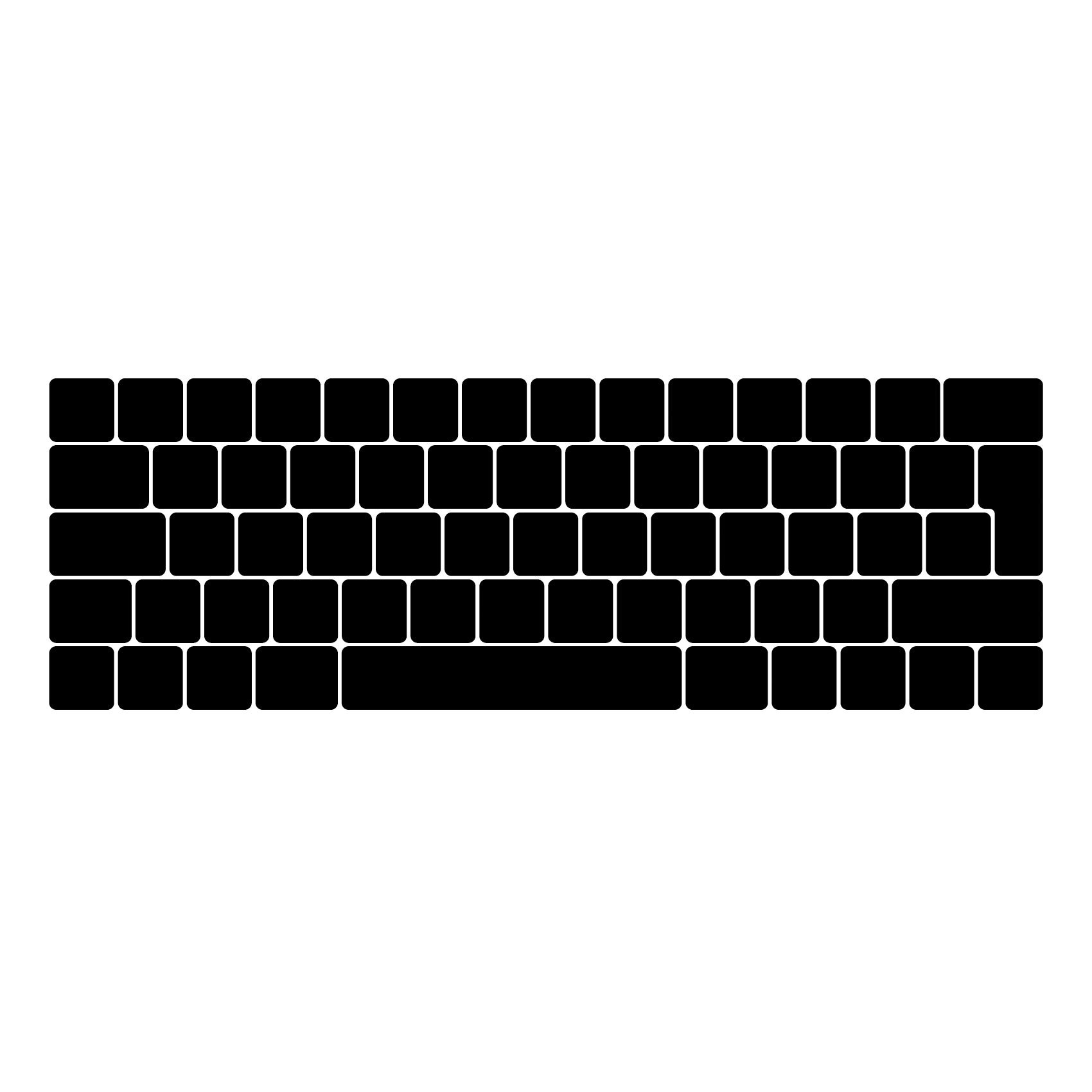 MiNGFi Silicone Keyboard Cover for MacBook Pro 13" A1706/A1989/A2159 (2016–2020), Pro 15" A1707/A1990 (2016–2019) EU/ISO Layout - Pure Black