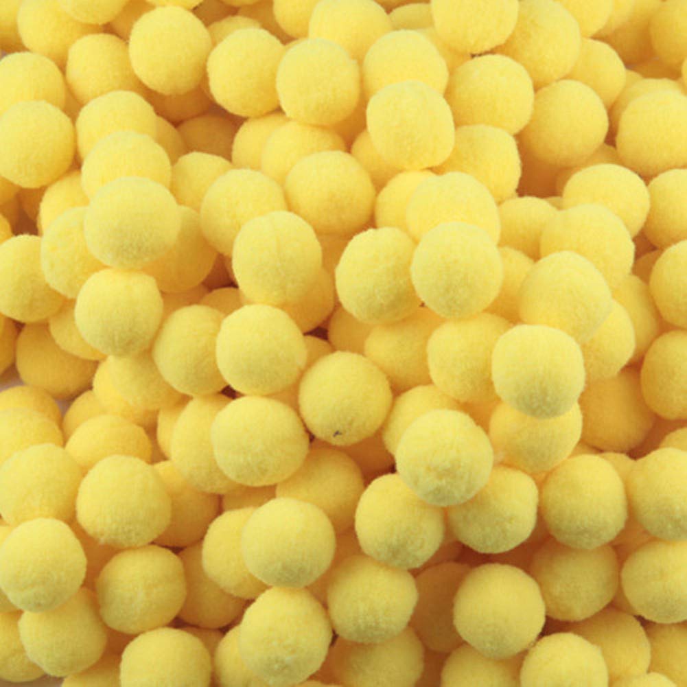 500 Pack Fluffy Pom Poms for Craft,High Density Pompoms Balls for DIY Crafts Jewelry Making Hair Accessories Clothing Hat Embellishment 20mm,Yellow