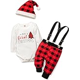 Abbence Baby Girl Boy Christmas Outfit My 1st Christmas 0-18 Months Infant Clothes 4 Pcs Set